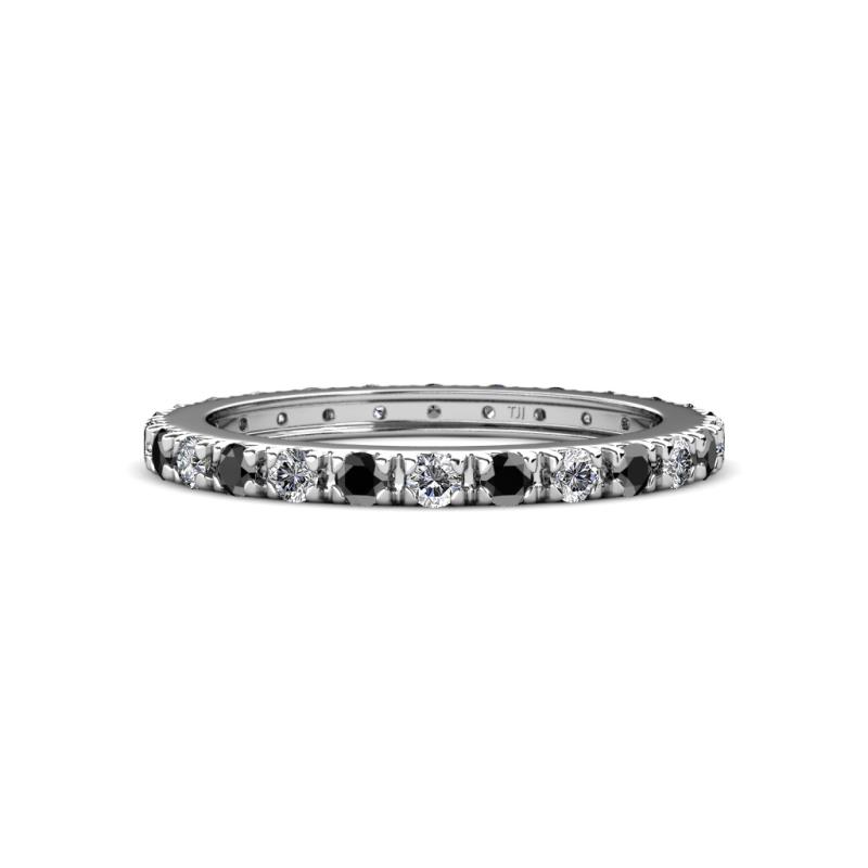 Gracie 2.30 mm Round Black and White Diamond Eternity Band 