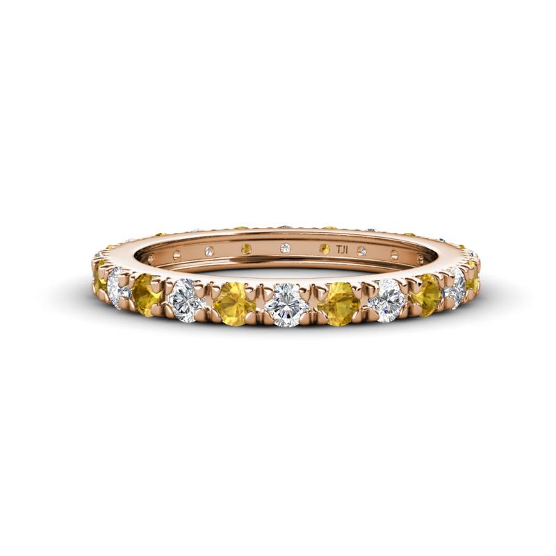 Gracie 2.70 mm Round Citrine and Diamond Eternity Band 