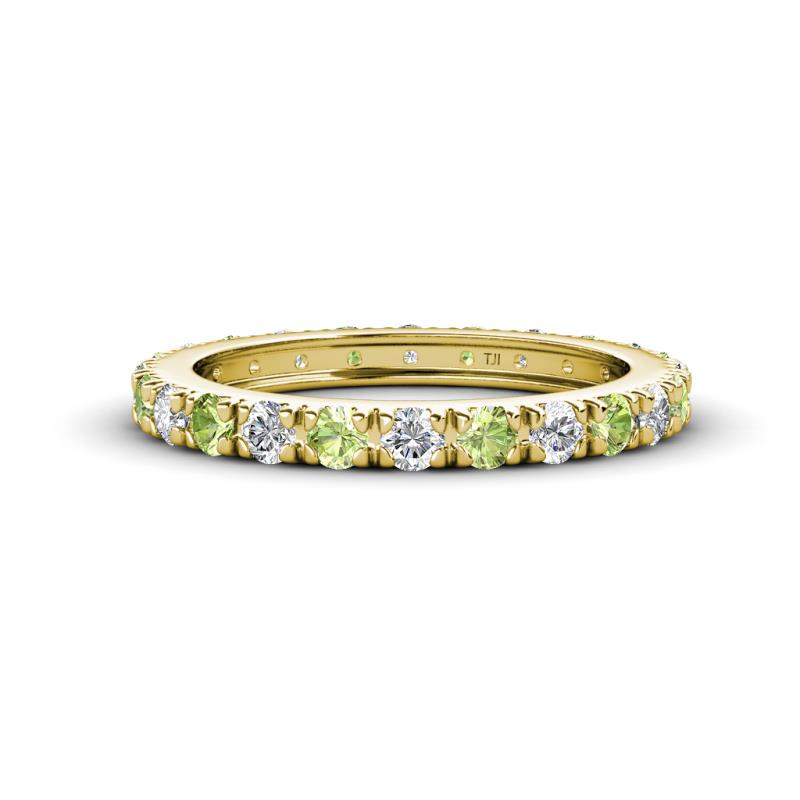 Gracie 2.70 mm Round Peridot and Diamond Eternity Band 