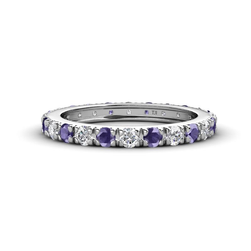 Gracie 2.70 mm Round Iolite and Lab Grown Diamond Eternity Band 