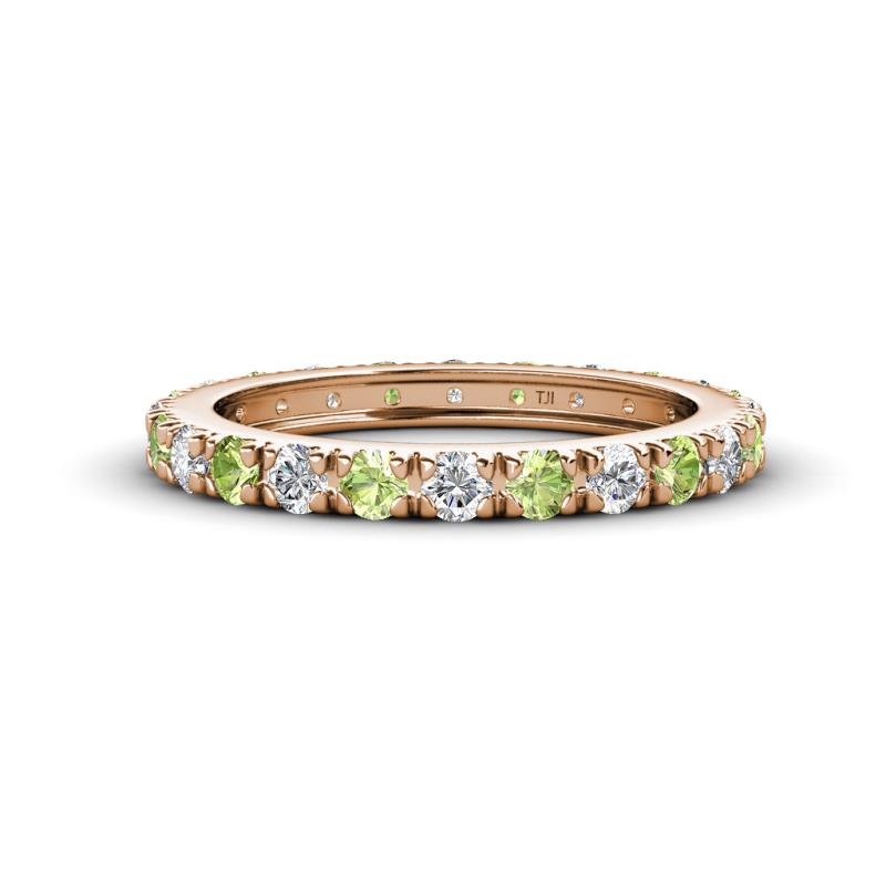 Gracie 2.70 mm Round Peridot and Lab Grown Diamond Eternity Band 