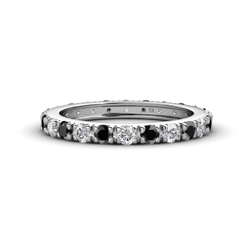 Gracie 2.70 mm Round Black Diamond and White Lab Grown Diamond Eternity Band 