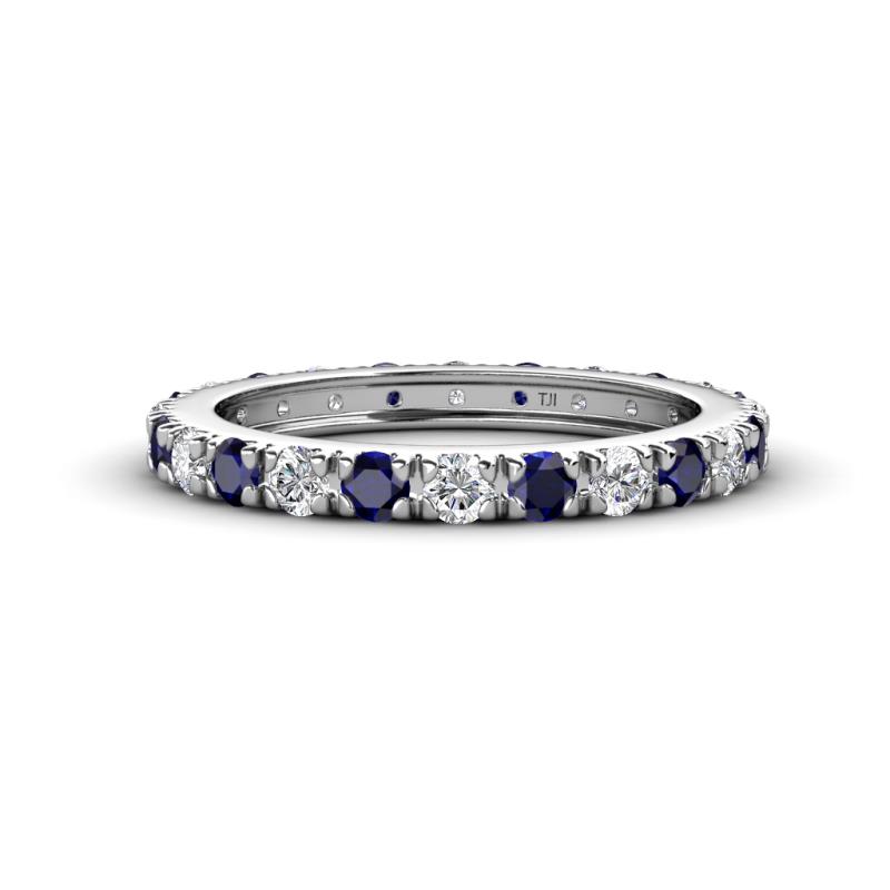 Gracie 2.70 mm Round Blue Sapphire and Diamond Eternity Band 