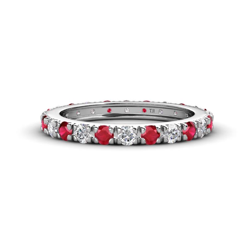 Gracie 2.70 mm Round Ruby and Lab Grown Diamond Eternity Band 