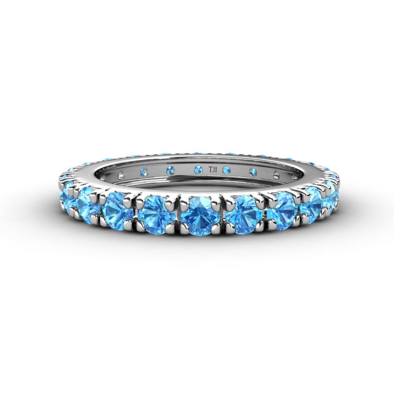 Gracie 3.00 mm Round Blue Topaz Eternity Band 