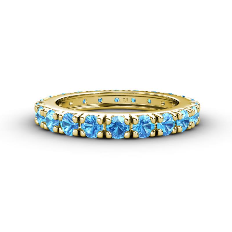 Gracie 3.00 mm Round Blue Topaz Eternity Band 