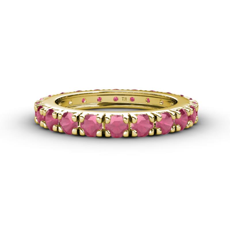 Gracie 3.00 mm Round Rhodolite Garnet Eternity Band 
