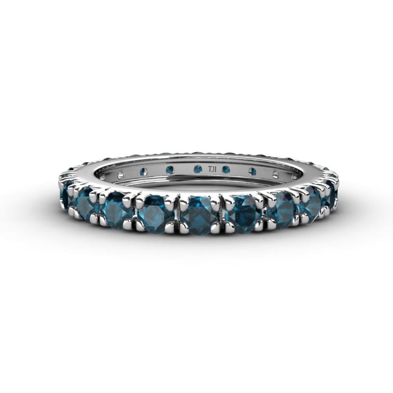 Gracie 3.00 mm Round Blue Diamond Eternity Band 