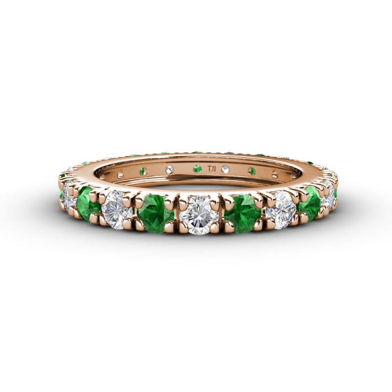 Gracie 3.00 mm Round Green Garnet and Lab Grown Diamond Eternity Band 