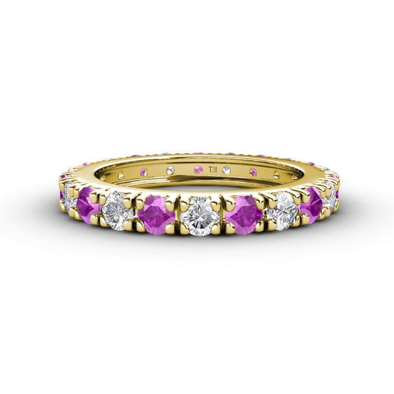 Gracie 3.00 mm Round Amethyst and Lab Grown Diamond Eternity Band 