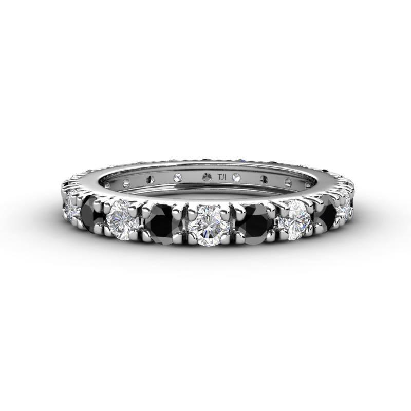 Gracie 3.00 mm Round Black Diamond and White Lab Grown Diamond Eternity Band 