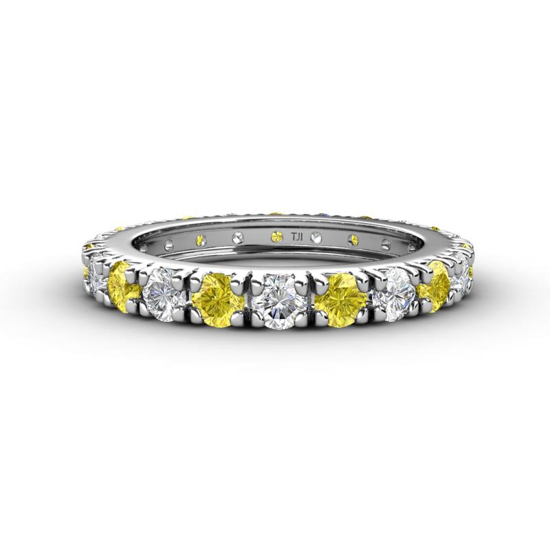 Gracie 3.00 mm Round Yellow Sapphire and Lab Grown Diamond Eternity Band 
