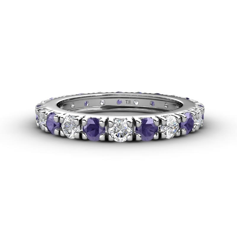 Gracie 3.00 mm Round Iolite and Diamond Eternity Band 