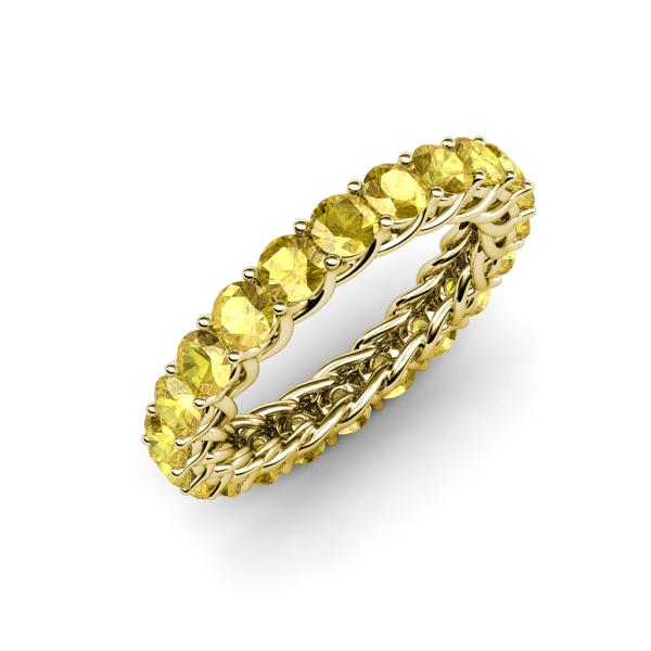 Lucida 3.40 mm Round Yellow Sapphire U Prong Eternity Band 
