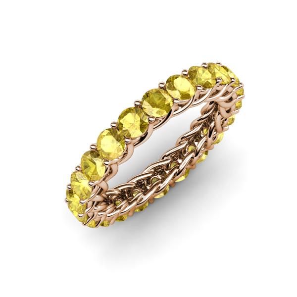 Lucida 3.40 mm Round Yellow Sapphire U Prong Eternity Band 