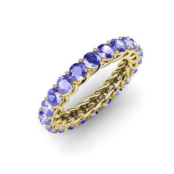 Lucida 3.40 mm Round Tanzanite U Prong Eternity Band 