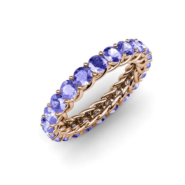 Lucida 3.40 mm Round Tanzanite U Prong Eternity Band 