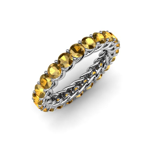 Lucida 3.40 mm Round Citrine U Prong Eternity Band 