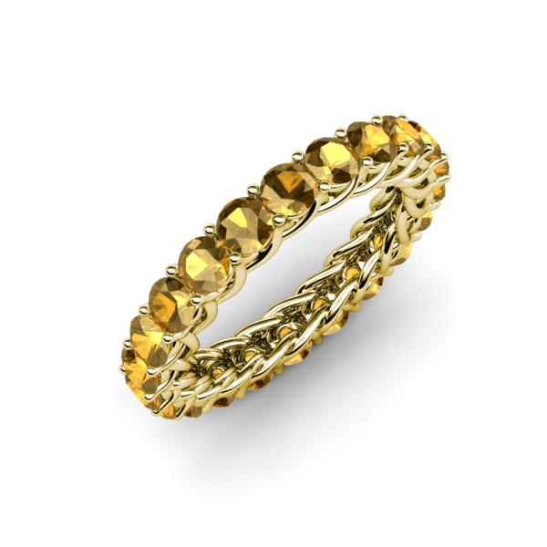 Lucida 3.40 mm Round Citrine U Prong Eternity Band 