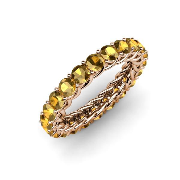 Lucida 3.40 mm Round Citrine U Prong Eternity Band 