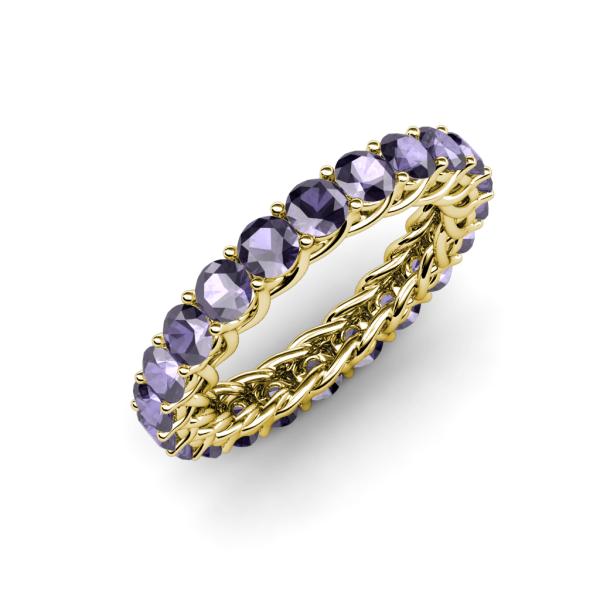 Lucida 3.40 mm Round Iolite U Prong Eternity Band 