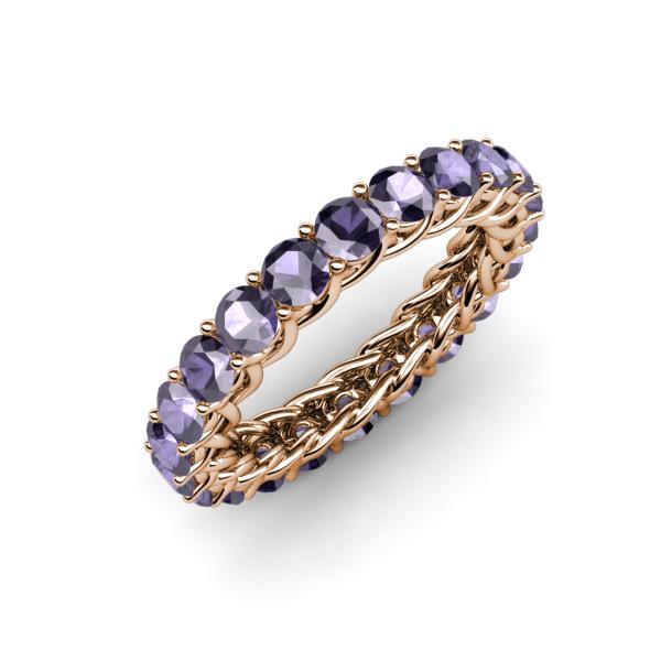 Lucida 3.40 mm Round Iolite U Prong Eternity Band 