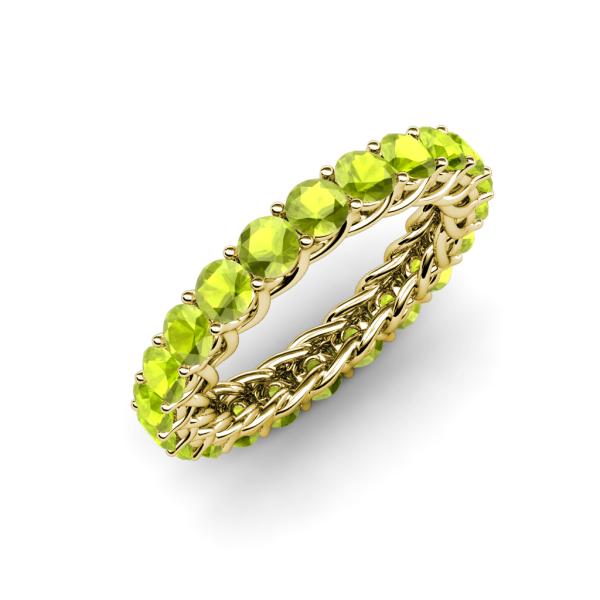 Lucida 3.40 mm Round Peridot U Prong Eternity Band 