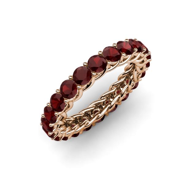 Lucida 3.40 mm Round Red Garnet U Prong Eternity Band 