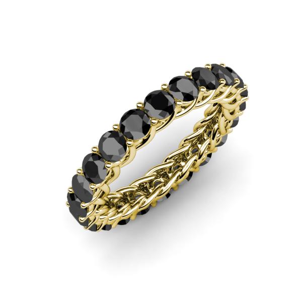 Lucida 3.40 mm Round Black Diamond U Prong Eternity Band 