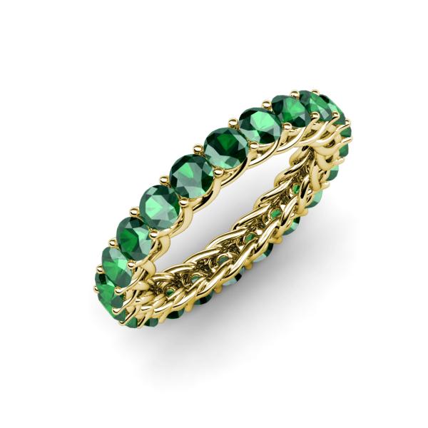 Lucida 3.40 mm Round Emerald U Prong Eternity Band 