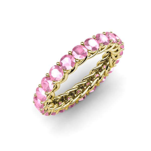 Lucida 3.40 mm Round Pink Tourmaline U Prong Eternity Band 