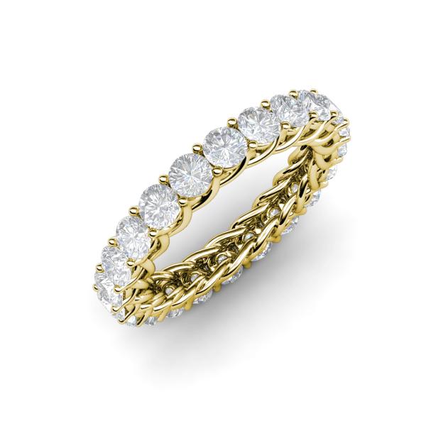 Lucida 3.40 mm Round White Sapphire U Prong Eternity Band 