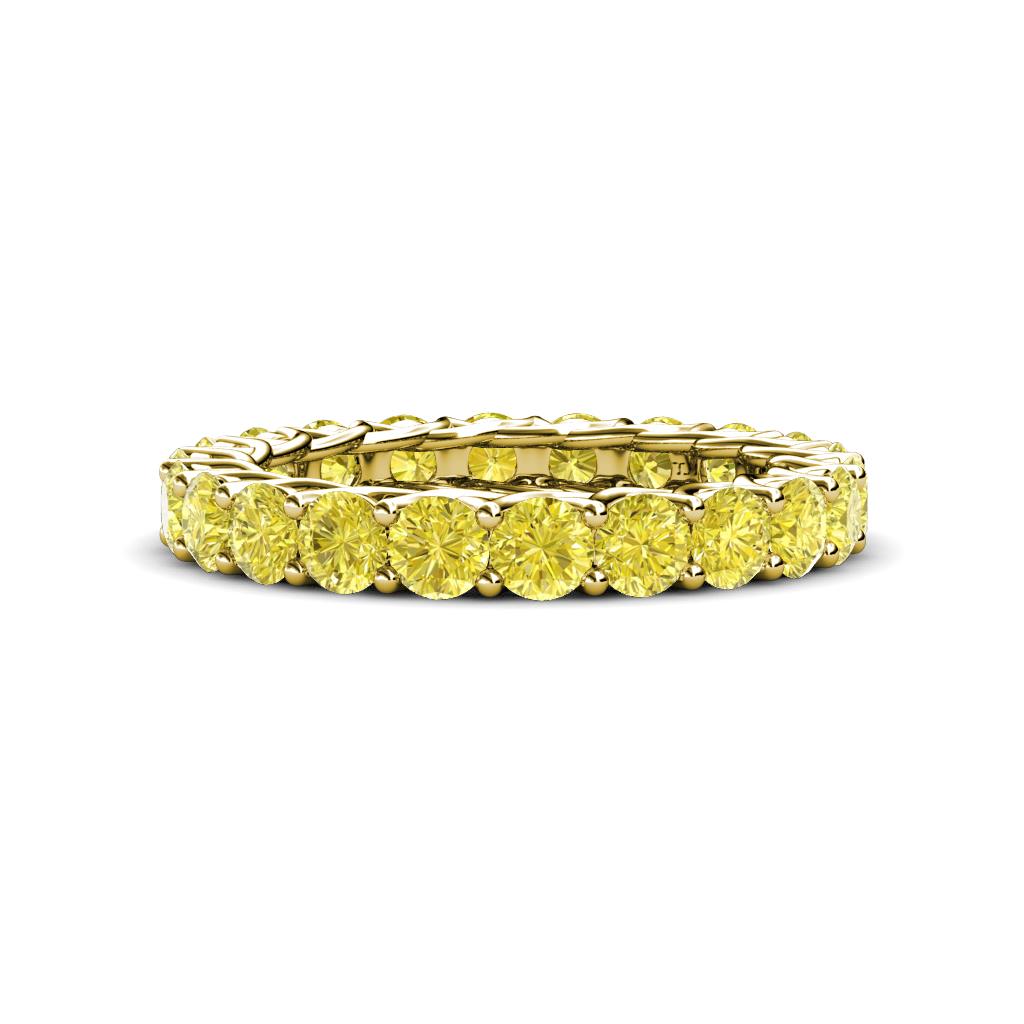 Lucida 3.40 mm Round Yellow Diamond U Prong Eternity Band 