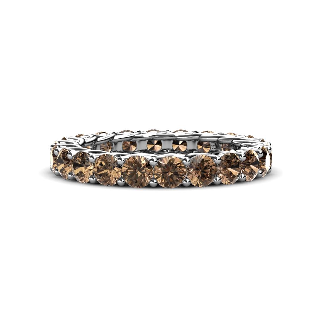 Lucida 3.40 mm Round Smoky Quartz U Prong Eternity Band 