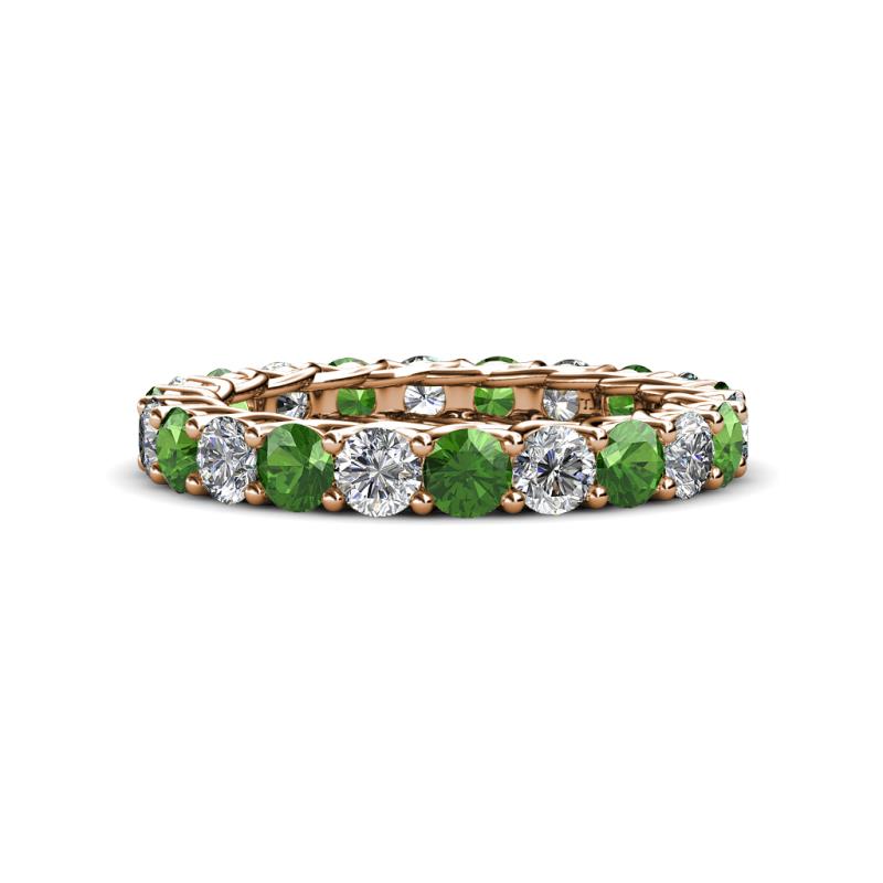 Lucida 3.40 mm Green Garnet and Diamond Eternity Band 
