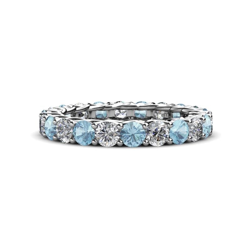 Lucida 3.40 mm Aquamarine and Diamond Eternity Band 