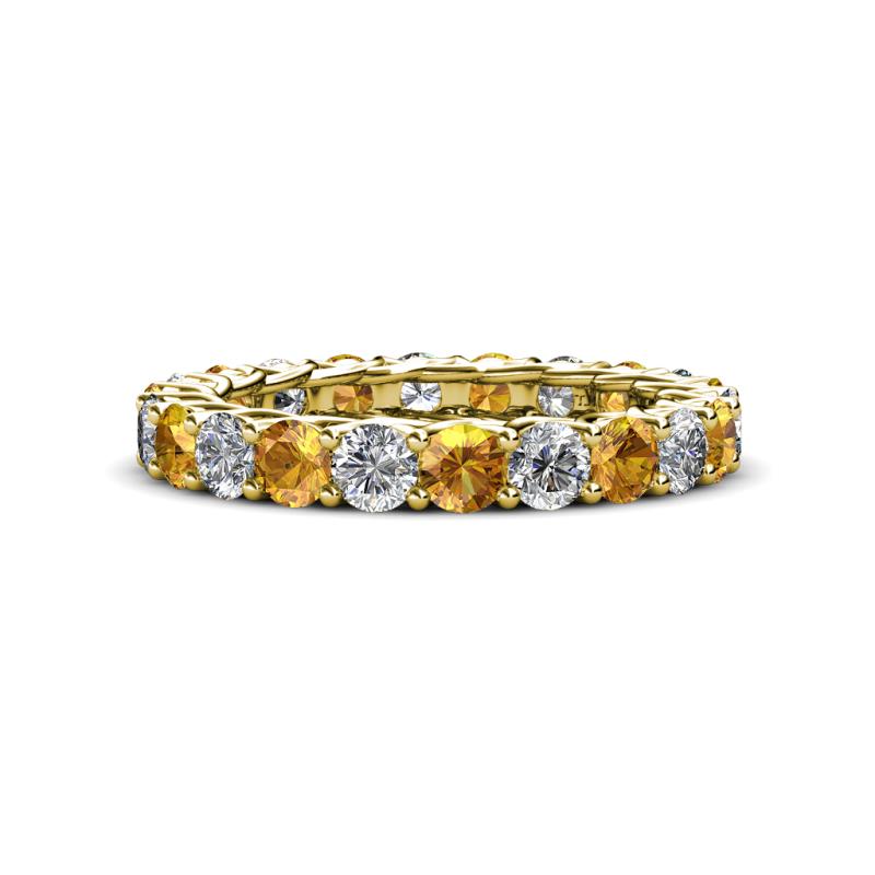 Lucida 3.40 mm Citrine and Diamond Eternity Band 