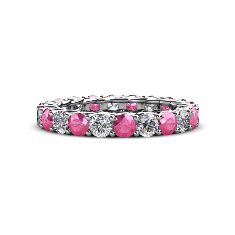Lucida 3.40 mm Pink Tourmaline and Diamond Eternity Band 