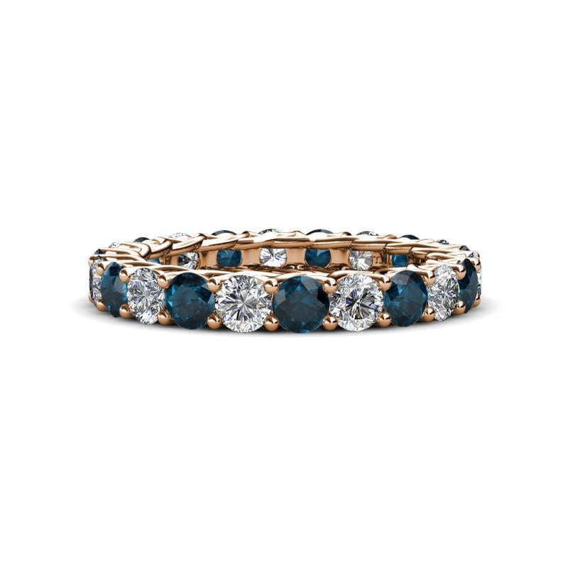 Lucida 3.40 mm London Blue Topaz and Diamond Eternity Band 