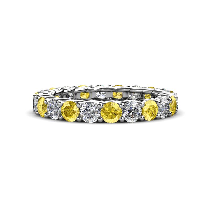 Lucida 3.40 mm Yellow Sapphire and Lab Grown Diamond Eternity Band 