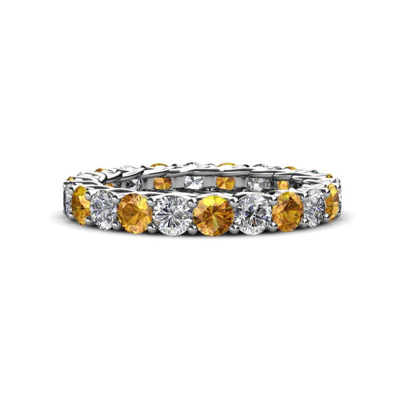 Lucida 3.40 mm Citrine and Diamond Eternity Band 