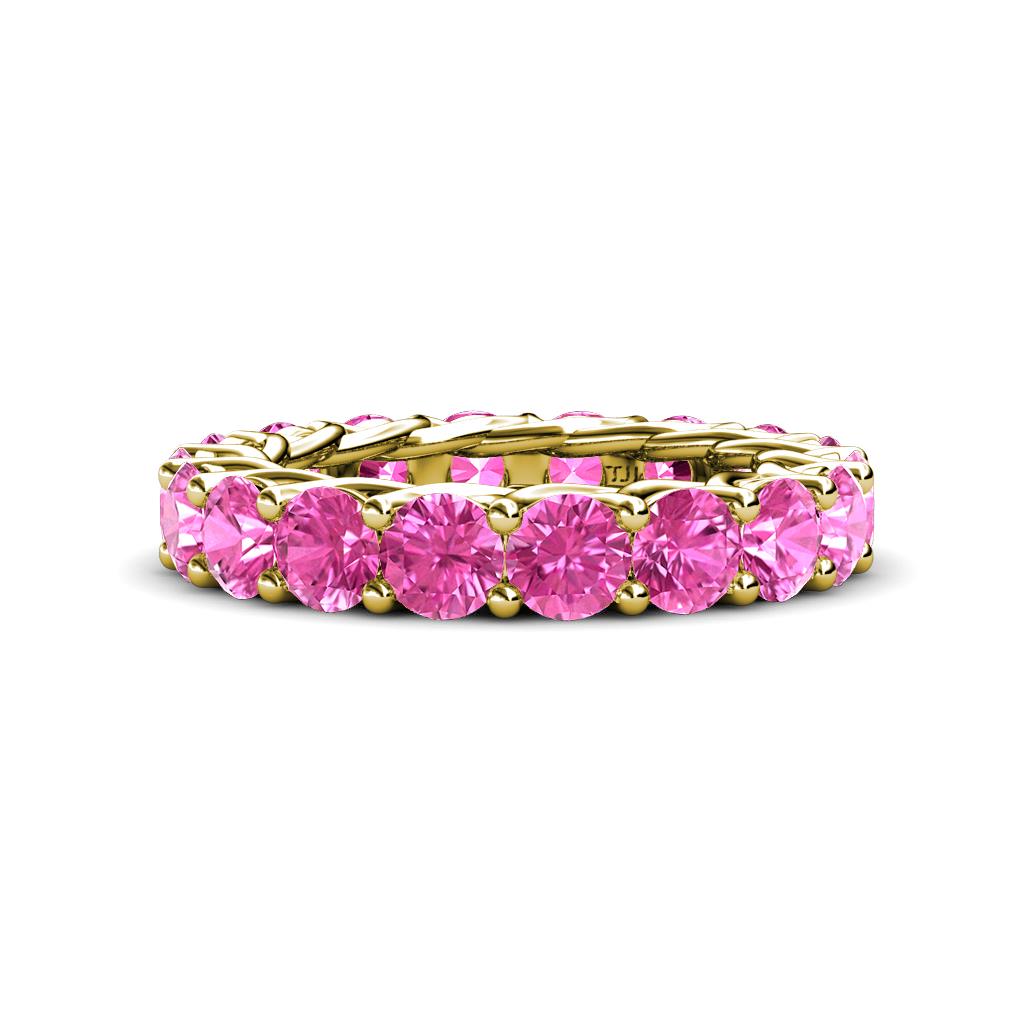 Lucida 4.00 mm Round Pink Sapphire U Prong Eternity Band 