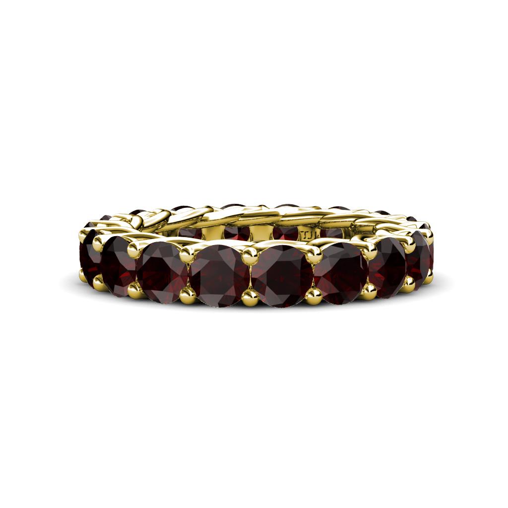 Lucida 4.00 mm Round Red Garnet U Prong Eternity Band 