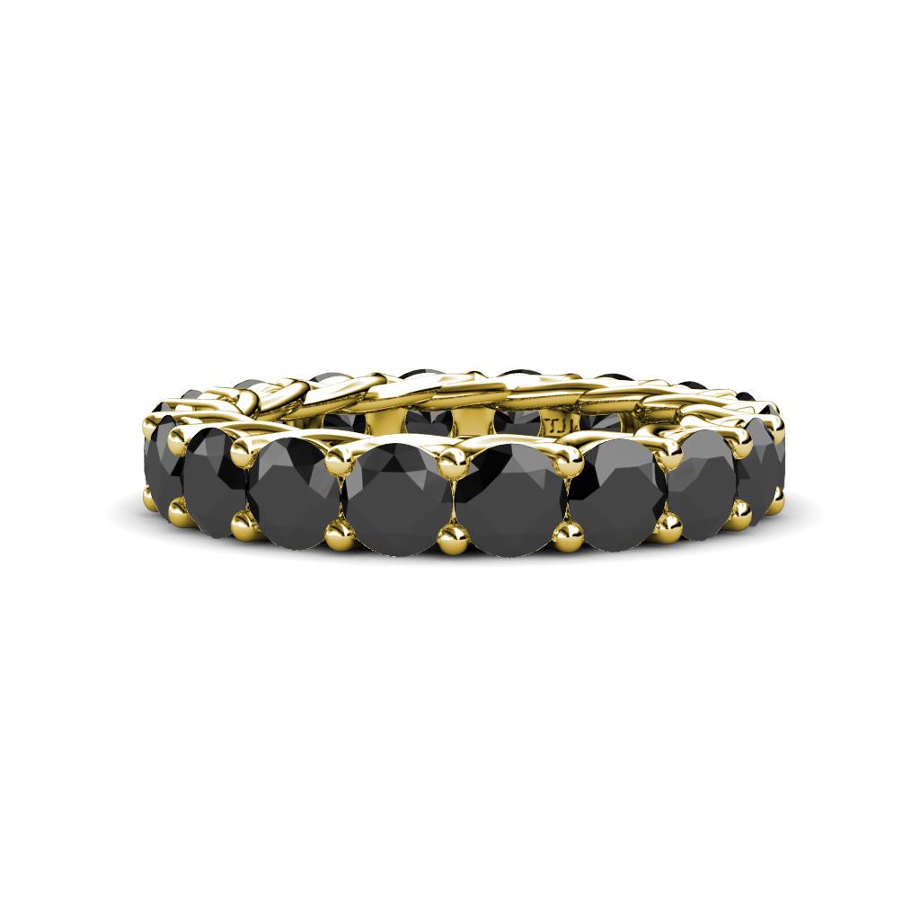 Lucida 4.00 mm Round Black Diamond U Prong Eternity Band 