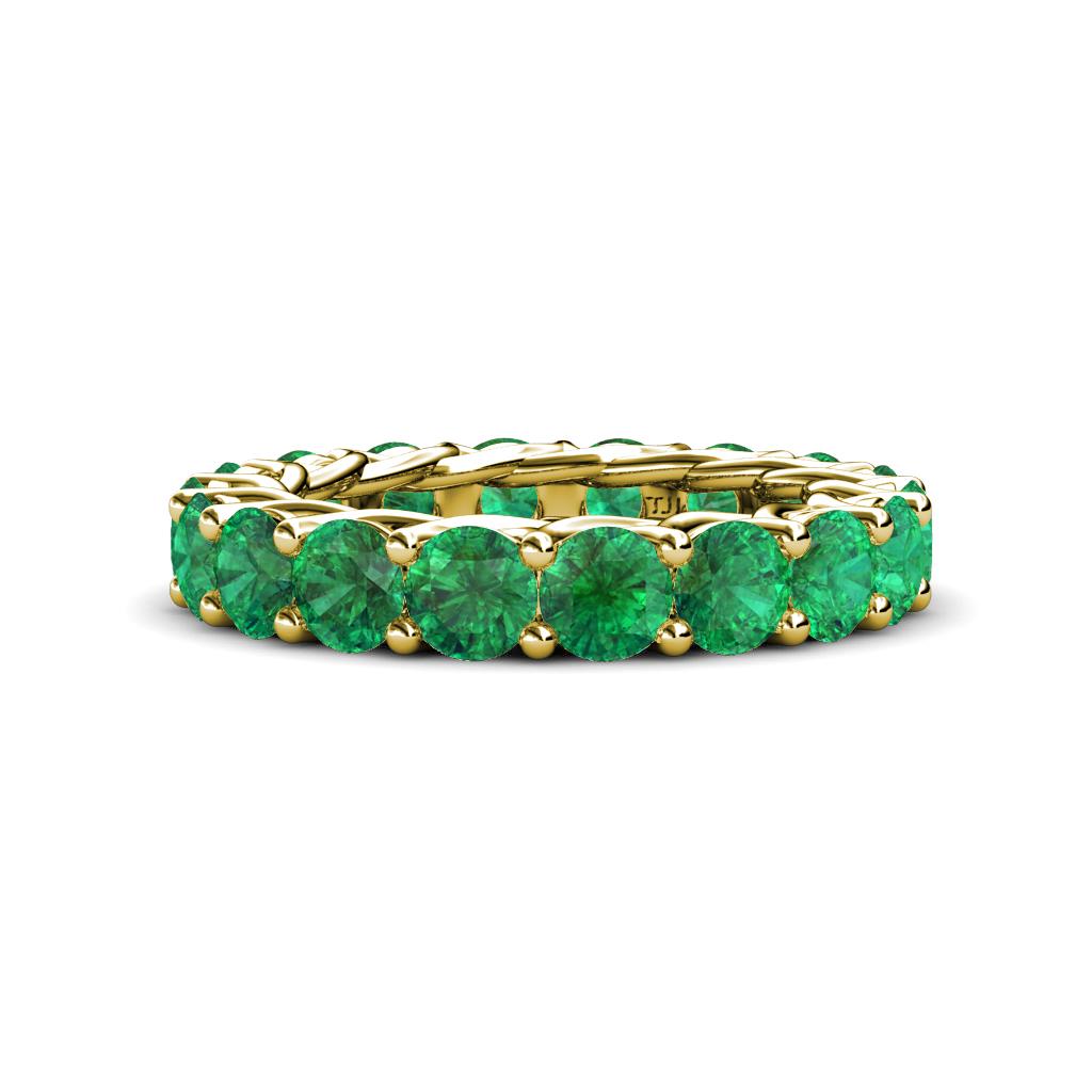 Lucida 4.00 mm Round Emerald U Prong Eternity Band 