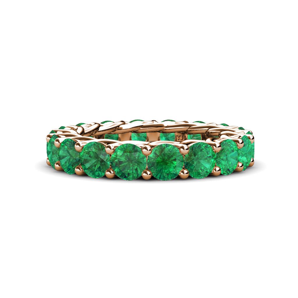 Lucida 4.00 mm Round Emerald U Prong Eternity Band 