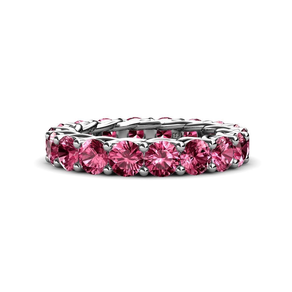 Lucida 4.00 mm Round Pink Tourmaline U Prong Eternity Band 