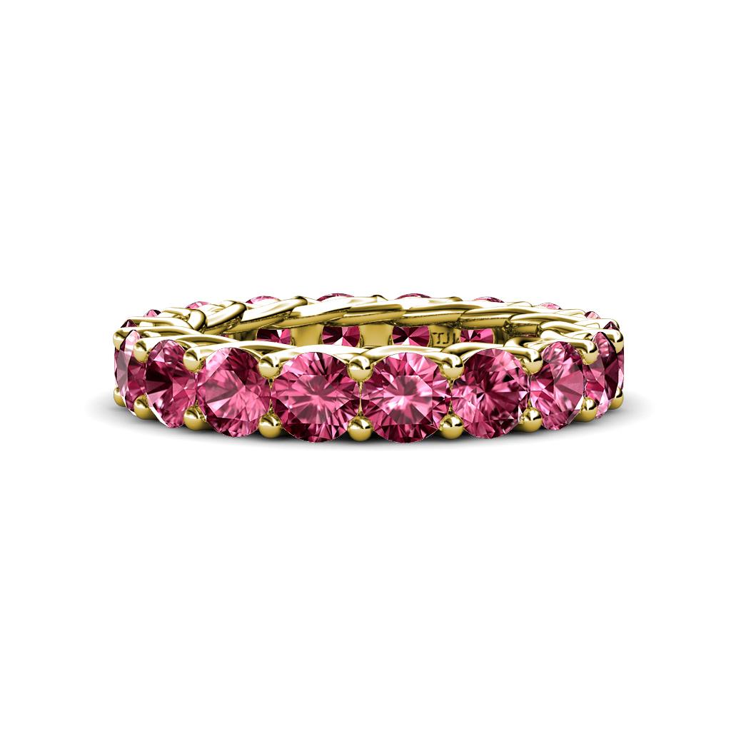 Lucida 4.00 mm Round Pink Tourmaline U Prong Eternity Band 