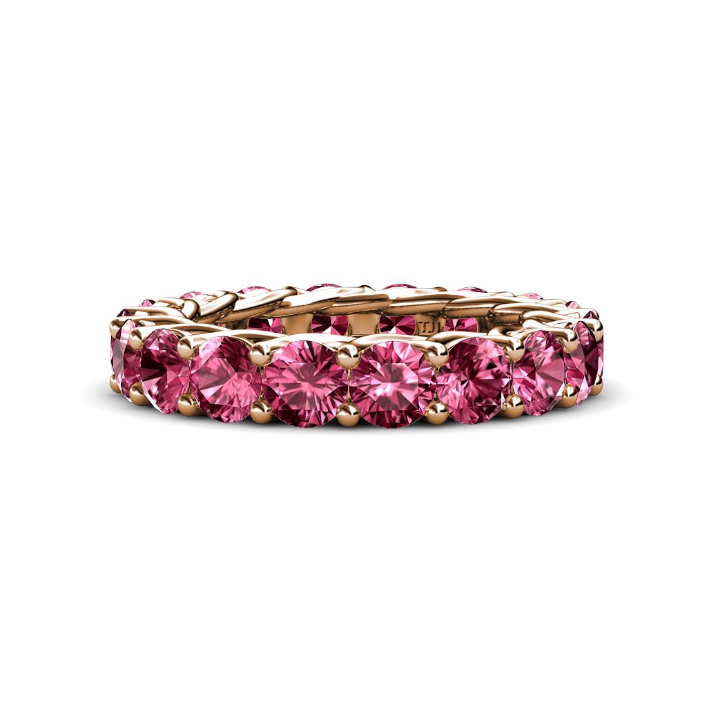 Lucida 4.00 mm Round Pink Tourmaline U Prong Eternity Band 