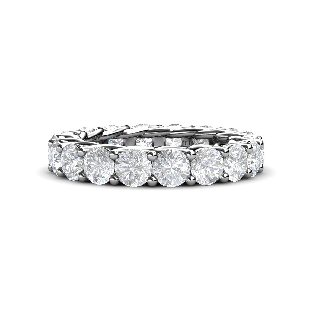 Lucida 4.00 mm Round White Sapphire U Prong Eternity Band 
